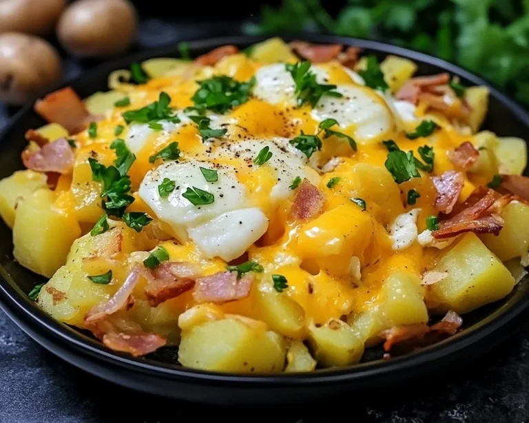 Cheesy Potato Egg Scramble