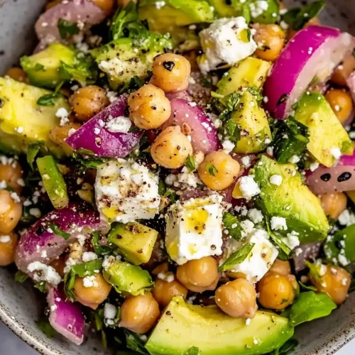 Chickpea Feta Avocado Salad (Fresh & Flavorful!) 2 Chickpea Feta Avocado Salad