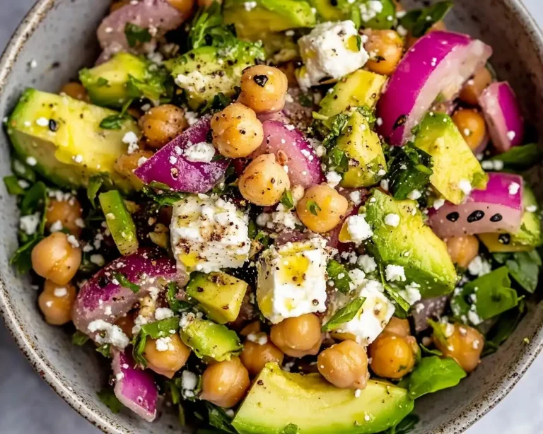 Chickpea Feta Avocado Salad