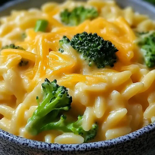Creamy One-Pot Broccoli Cheddar Orzo