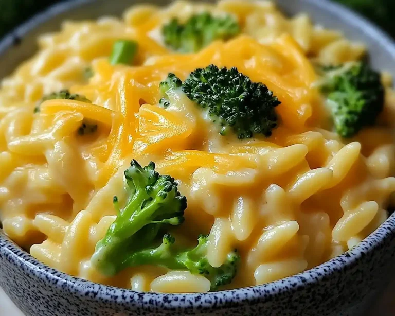 Creamy One-Pot Broccoli Cheddar Orzo