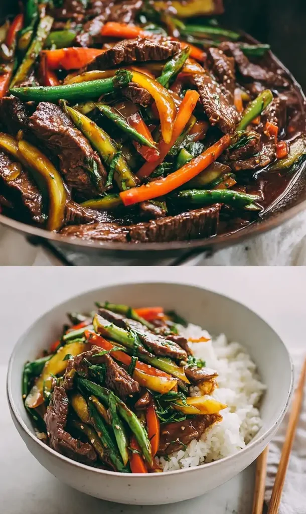 End Of 30-Minute Beef Stir Fry with Vegetables