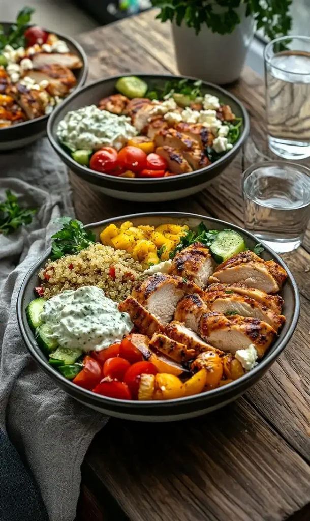 End Of Greek Chicken Bowls