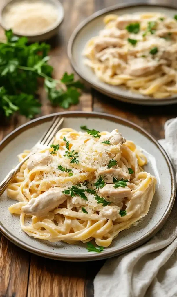 End Of Healthy Garlic Parmesan Chicken Pasta