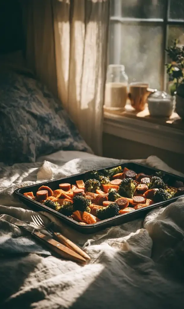 End Of Sausage and Sweet Potatoes with Honey Garlic Sauce
