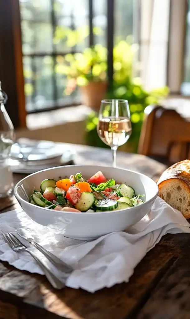 End of Easy Cucumber Caprese Salad