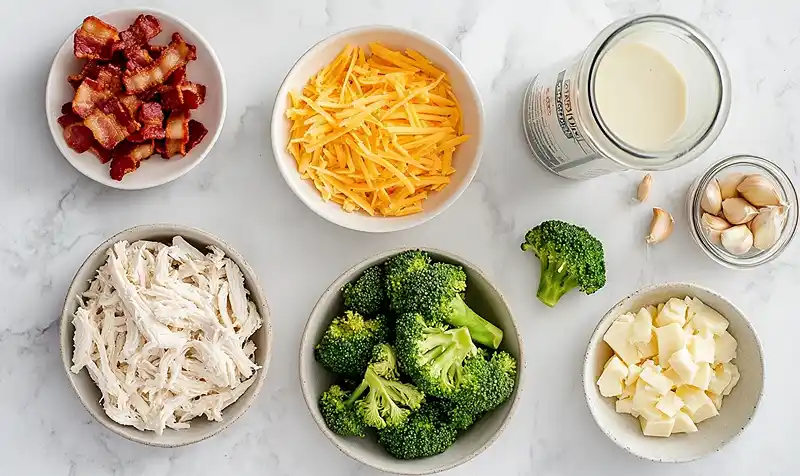 Ingredients Of Creamy Low Carb Chicken Casserole
