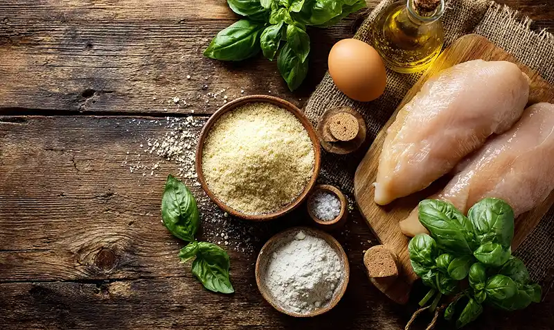 Ingredients Of Delicious Parmesan-Basil Chicken