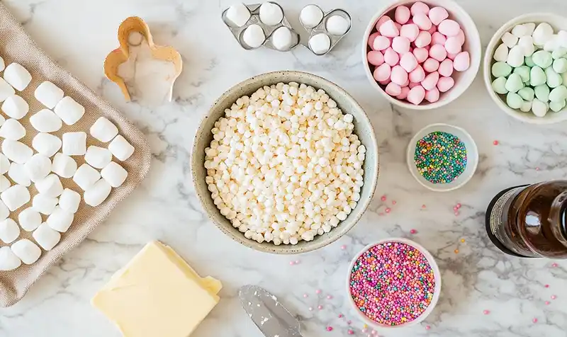 Easter Egg Snacks (Rice Krispies Treats) 3 Ingredients Of Easter Egg Snacks