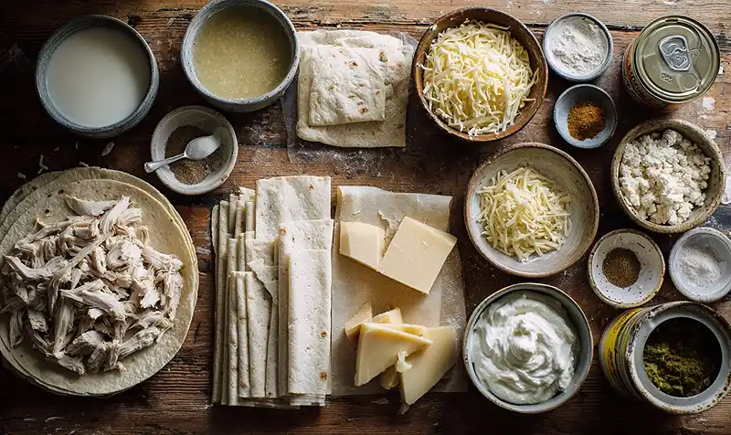 Easy Creamy White Chicken Enchiladas 3 Ingredients Of Easy Creamy White Chicken Enchiladas
