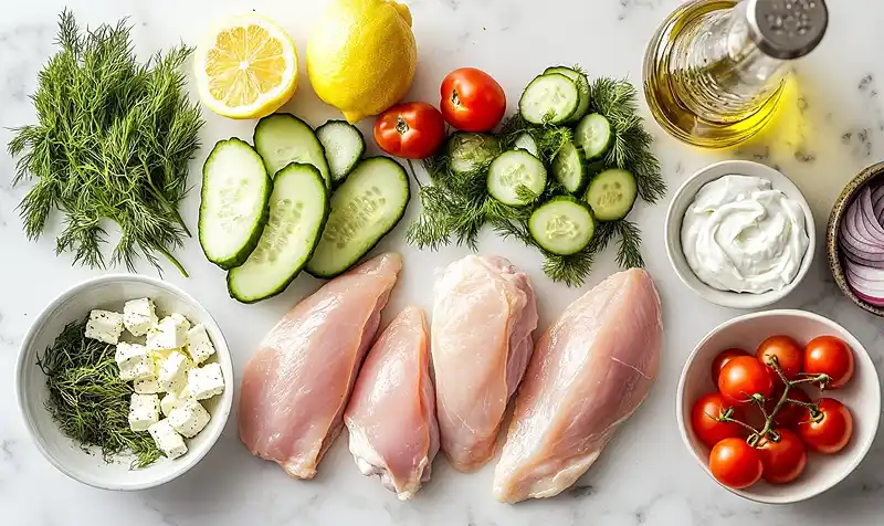 Ingredients Of Greek Chicken Bowls