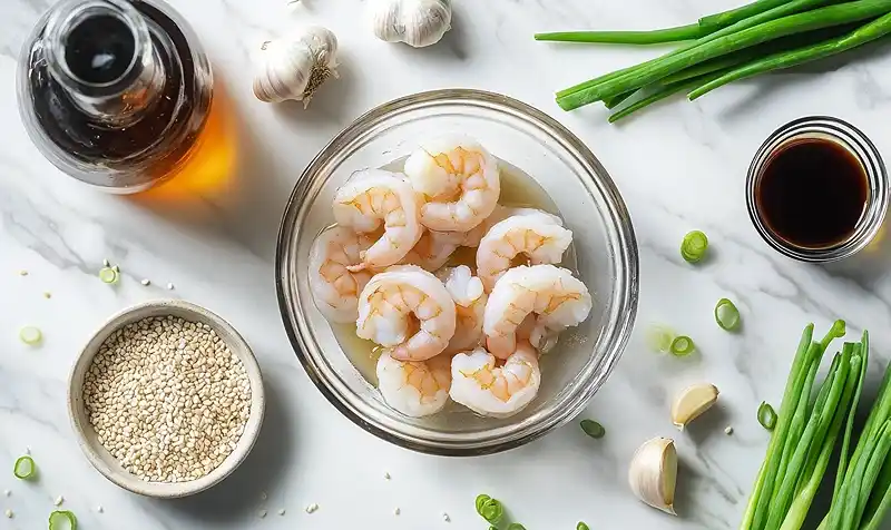 Ingredients Of High-Protein Honey Garlic Shrimp