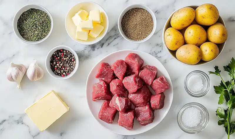 High Protein Slow Cooker Garlic Butter Beef Bites 3 Ingredients Of High Protein Slow Cooker Garlic Butter Beef Bites