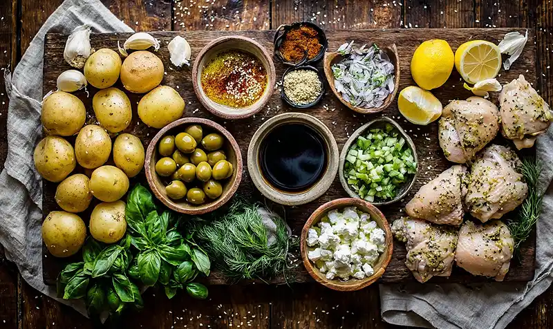 Sheet Pan Lemon Balsamic Chicken and Potatoes 3 Ingredients Of Sheet Pan Lemon Balsamic Chicken and Potatoes