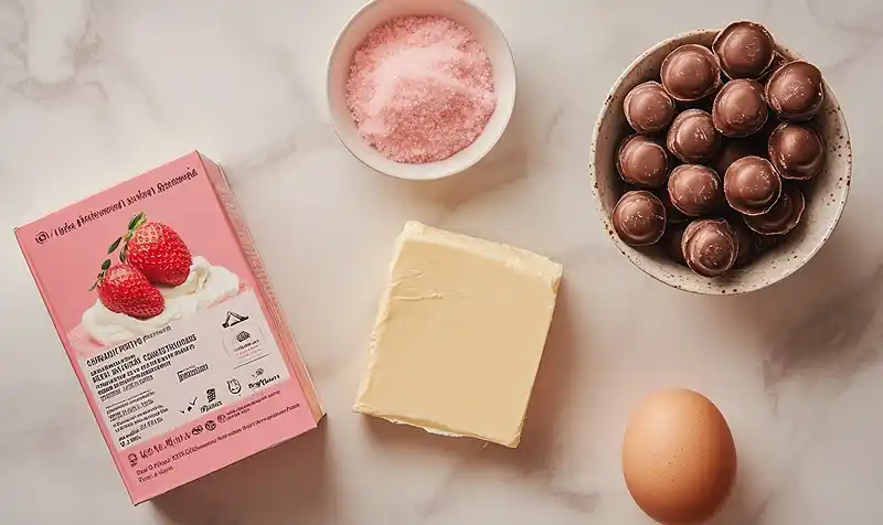 Strawberry Kiss Cookies 3 Ingredients Of Strawberry Kiss Cookies