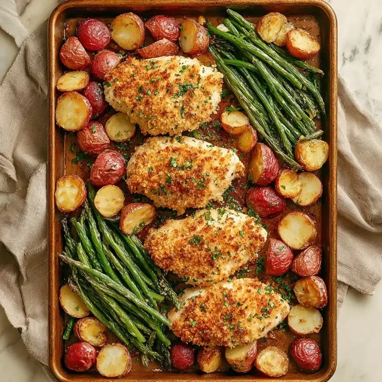 Parmesan Crusted Chicken Sheet Pan Dinner