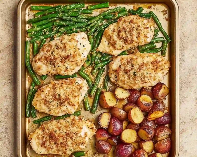 Parmesan Crusted Chicken Sheet Pan Dinner