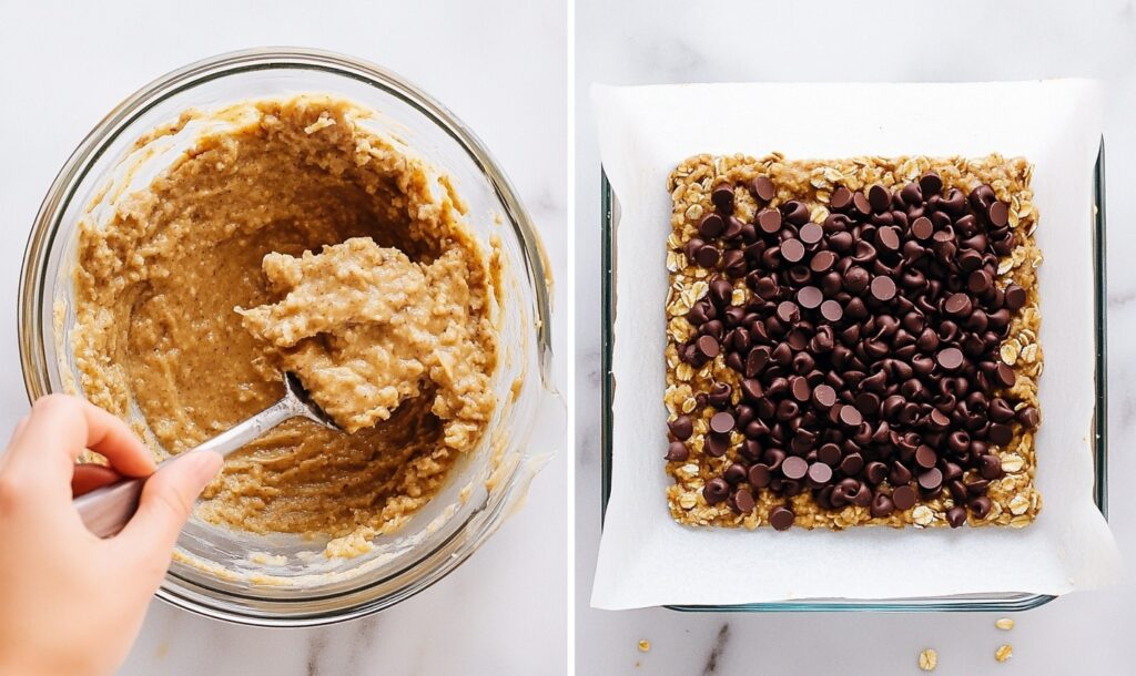 Banana Oatmeal Bars (Healthy & Ready in 20 Minutes!) 4 Preparing Of Banana Oatmeal Bars