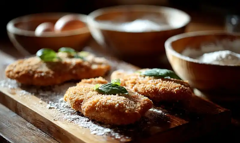 Preparing Of Delicious Parmesan-Basil Chicken