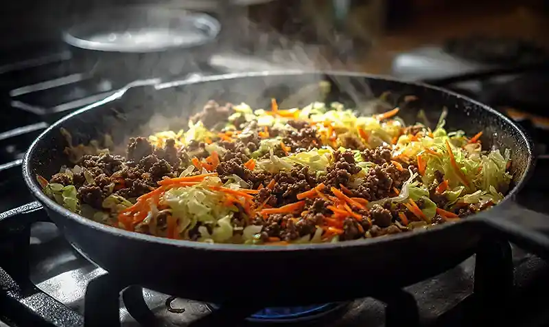 Preparing Of Egg Roll in a Bowl