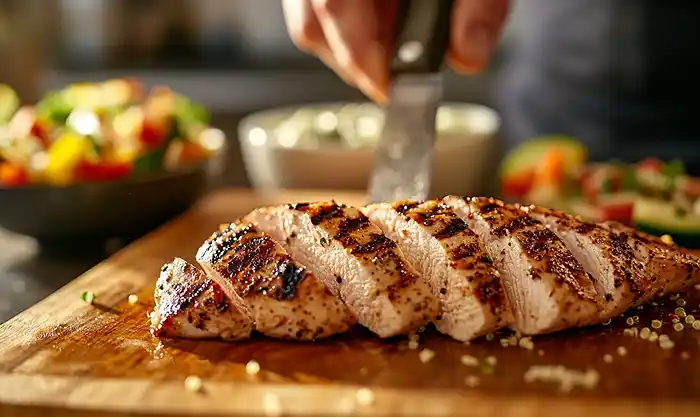 Preparing Of Greek Chicken Bowls