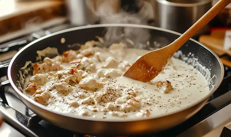 Preparing Of Healthy Garlic Parmesan Chicken Pasta