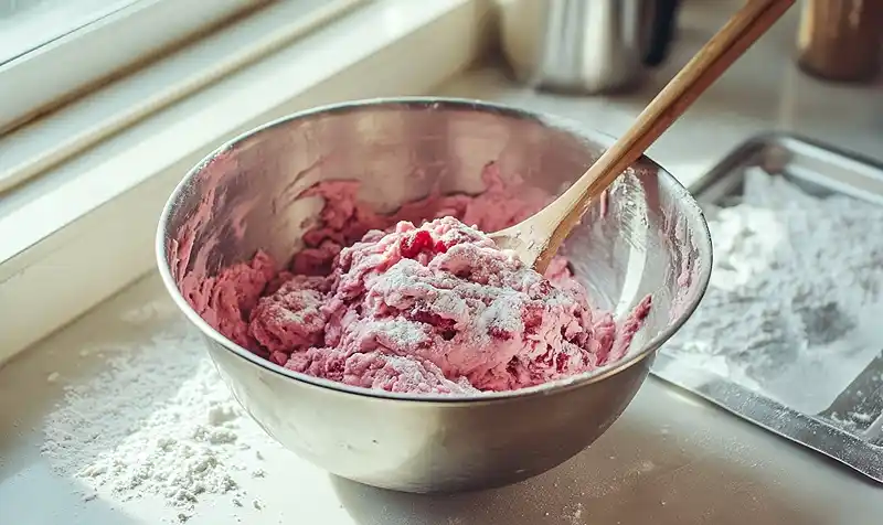 Strawberry Kiss Cookies 4 Preparing Of Strawberry Kiss Cookies