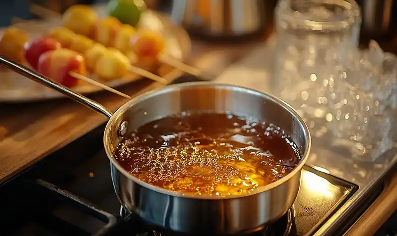 Preparing Of Tanghulu (Chinese Candied Fruit)