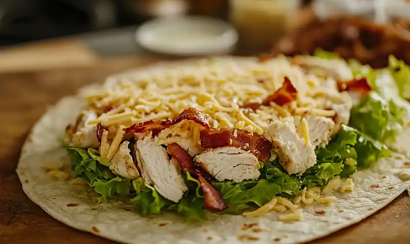 Homemade Crispy Bacon Ranch Chicken Wraps 4 Preparing of Homemade Crispy Bacon Ranch Chicken Wraps