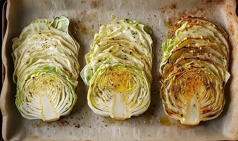 Oven Roasted Garlic Cabbage Steaks 4 Preparing of Oven Roasted Garlic Cabbage Steaks
