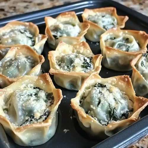 Spinach & artichoke wonton cups