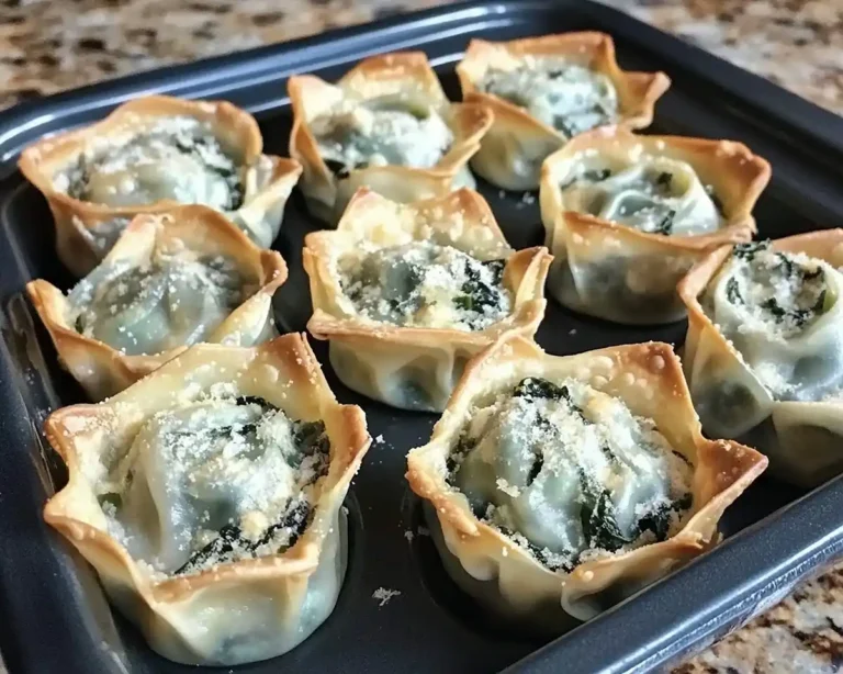 Spinach & artichoke wonton cups