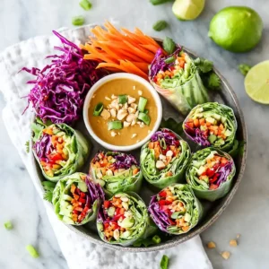 VEGETABLE SPRING ROLLS WITH PEANUT SAUCE 2 VEGETABLE SPRING ROLLS WITH PEANUT SAUCE