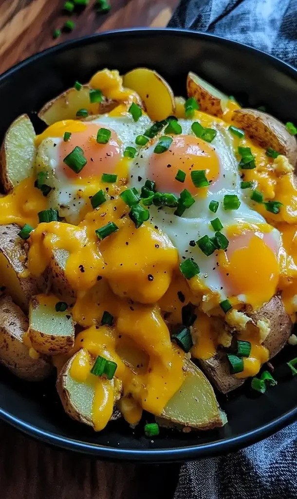 end of Cheesy Potato Egg Scramble