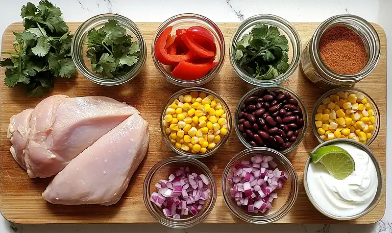 ingeredients of Southwestern Chicken Salad
