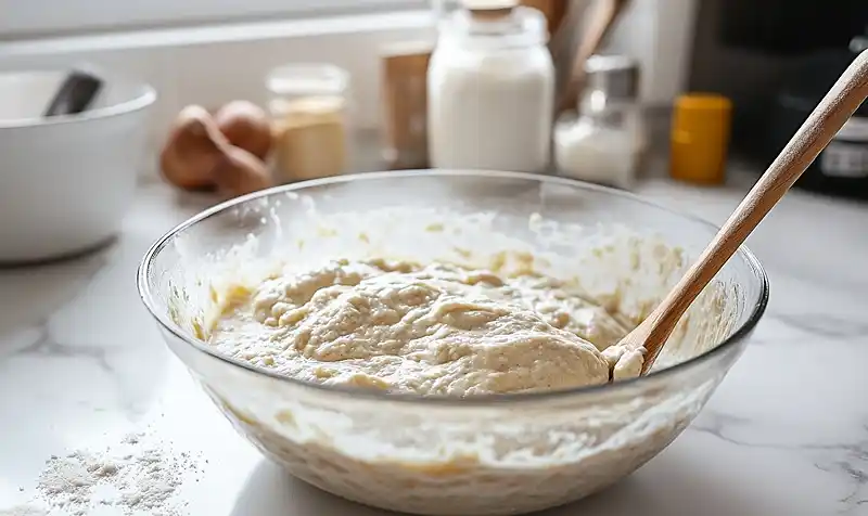 preparing Baked Protein Pancake Bowls