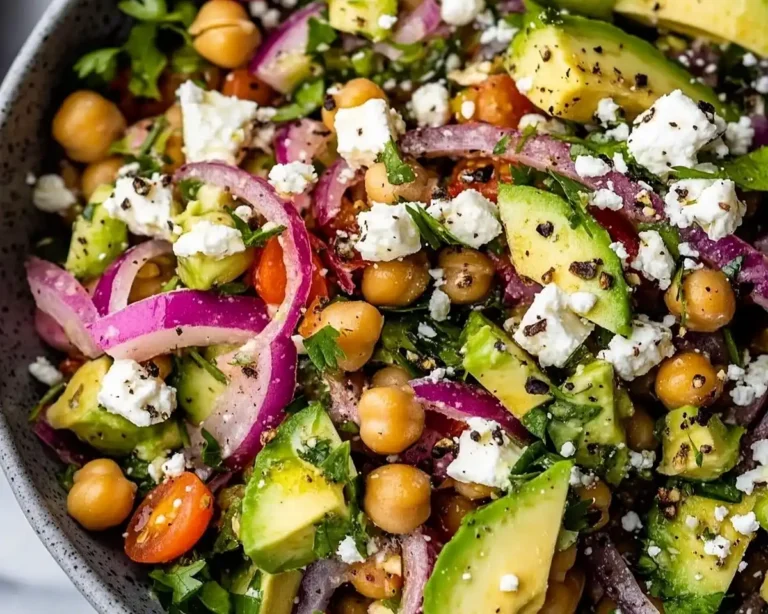 Chickpea Feta Avocado Salad