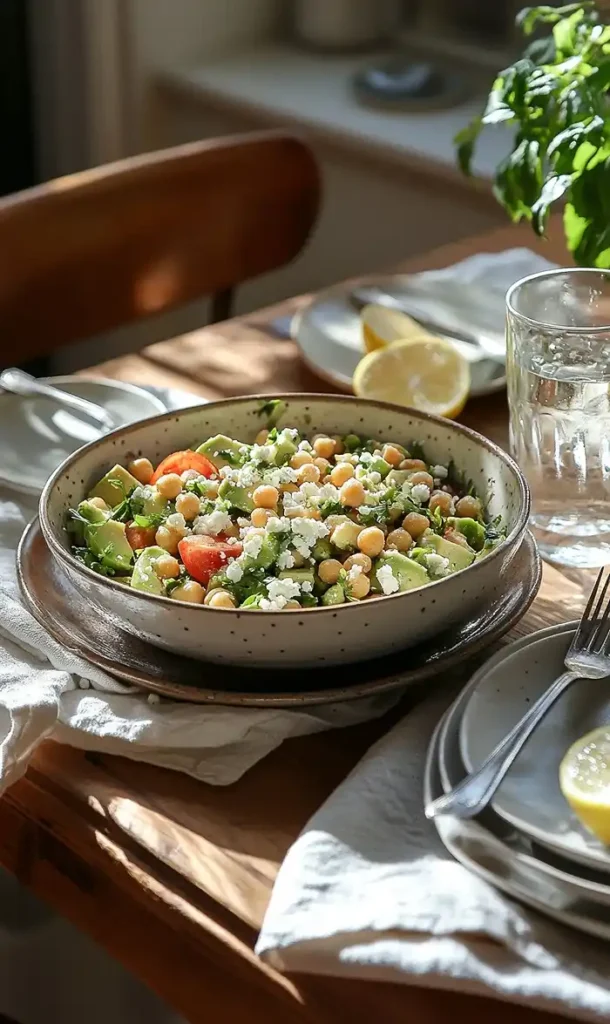 ENd Of Chickpea Feta Avocado Salad