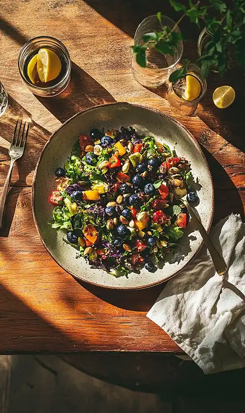 End Of Blueberry Pistachio Spring Salad