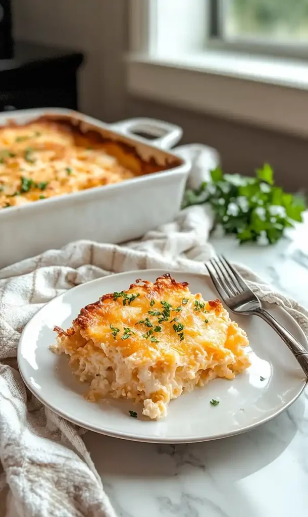 End Of Easy Cheesy Hashbrown Casserole