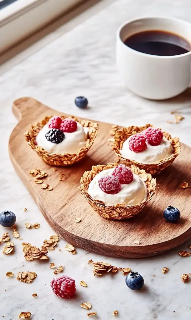 End Of Frozen Yogurt Granola Cups with Berries
