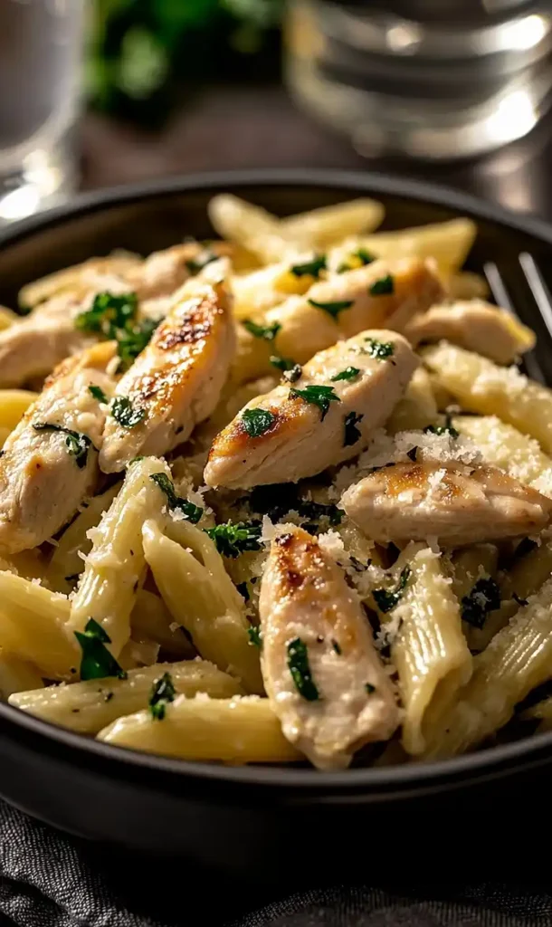 End Of Garlic Parmesan Chicken Pasta