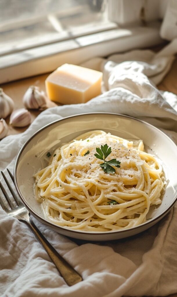 One Pot Creamy Garlic Pasta 5 End Of One Pot Creamy Garlic Pasta