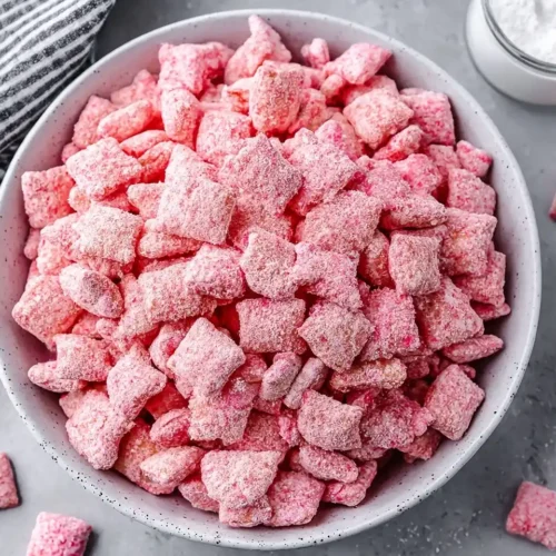 Fluffy Strawberry Shortcake Puppy Chow