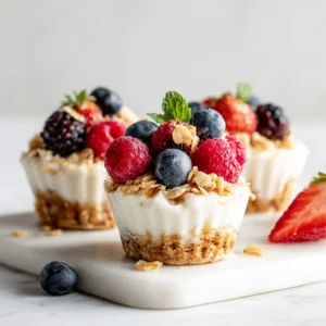 Frozen Yogurt Granola Cups with Berries