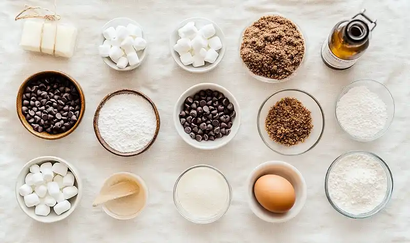 INgredients OF Easy S'mores Cookies