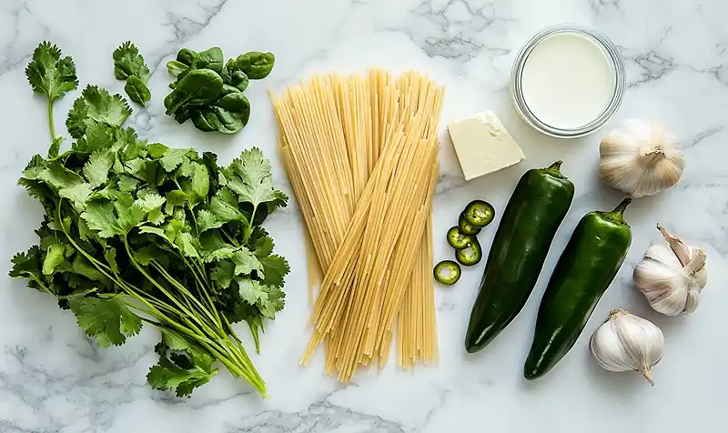 Creamy Green Spaghetti (Better Than Any Restaurant!) 3 Ingredients Of Creamy Green Spaghetti