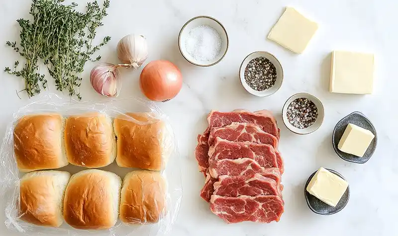 Ingredients Of Easy French Dip Sliders Recipe