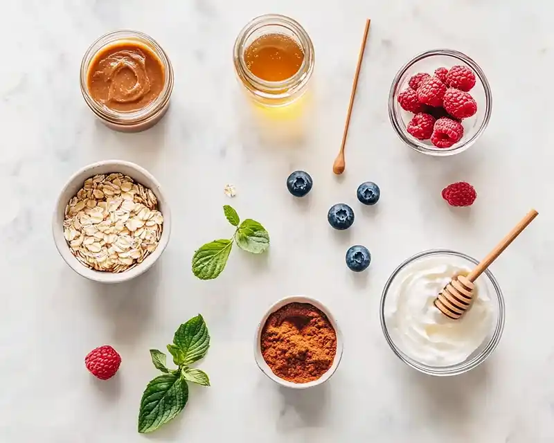 Ingredients Of Frozen Yogurt Granola Cups with Berries