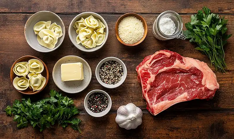 Ingredients Of Garlic Steak Tortellini